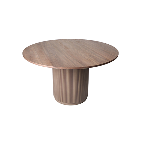 Fir Round Dining Table 130cm - Walnut
